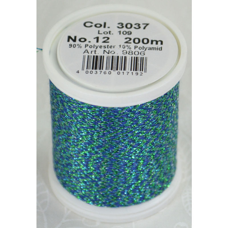 Madeira Glamour 12, #3037 - Jade Green 200m Metallic Embroidery Thread