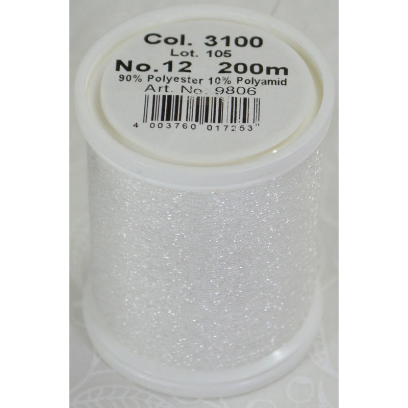 Madeira Glamour 12, #3100 - Crystal 200m Metallic Embroidery Thread
