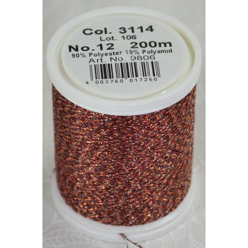 Madeira Glamour 12, #3114 - Mahogany 200m Metallic Embroidery Thread
