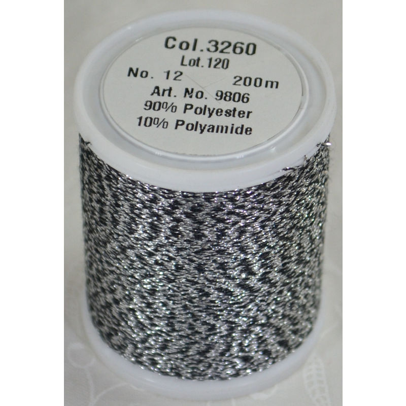 Madeira Glamour 12, #3260 - Antique Silver 200m Metallic Embroidery Thread