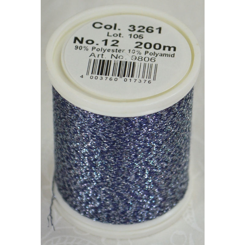Madeira Glamour 12, #3261 - Black Pearl 200m Metallic Embroidery Thread