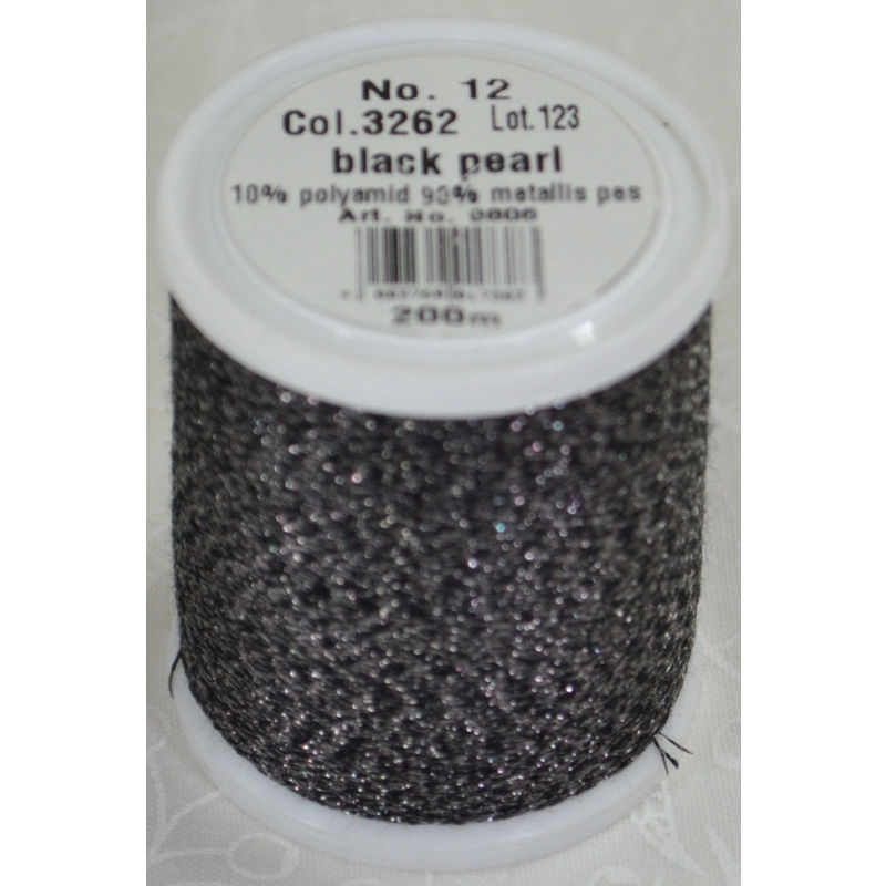 Madeira Glamour 12, #3262 - Graphite 200m Metallic Embroidery Thread