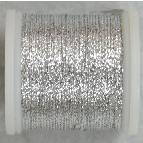 Madeira Metallic No. 8 Hand Embroidery Thread, #8010 SILVER, 20m Spool