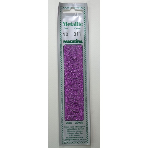Madeira Perle No. 10 Metallic Hand Embroidery Thread, 20m Colour AZULEA 311