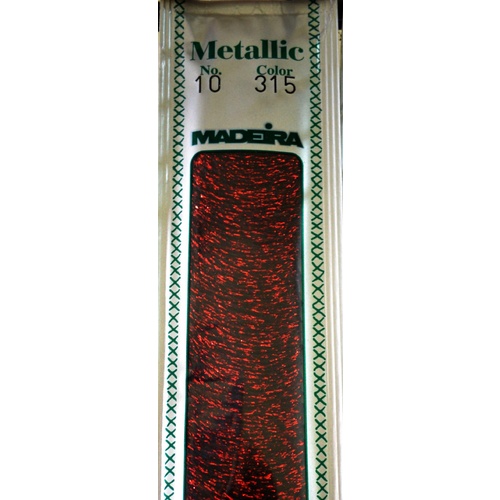 Madeira Perle No. 10 Metallic Hand Embroidery Thread, 20m Colour CAMELLIA 315