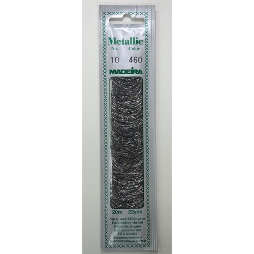 Madeira Perle No. 10 Metallic Hand Embroidery Thread, 20m Colour HOLOGRAPHIC 460
