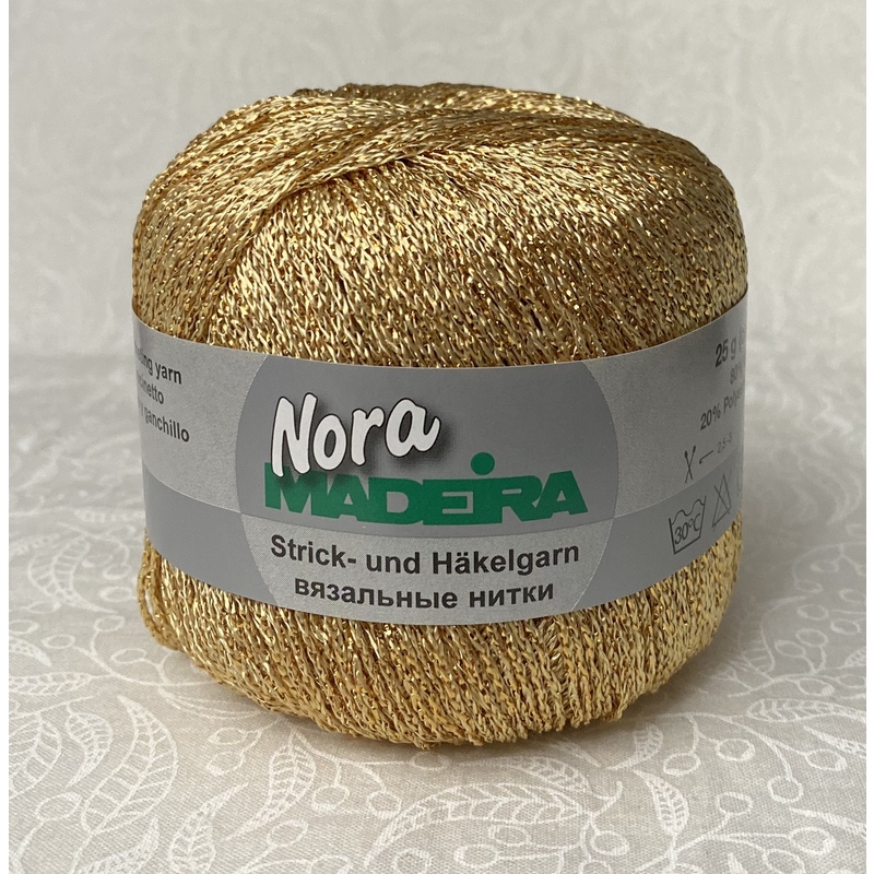 Madeira Metallised Nora Knitting & Crochet Yarn, 100m Colour 321 ROSE GOLD