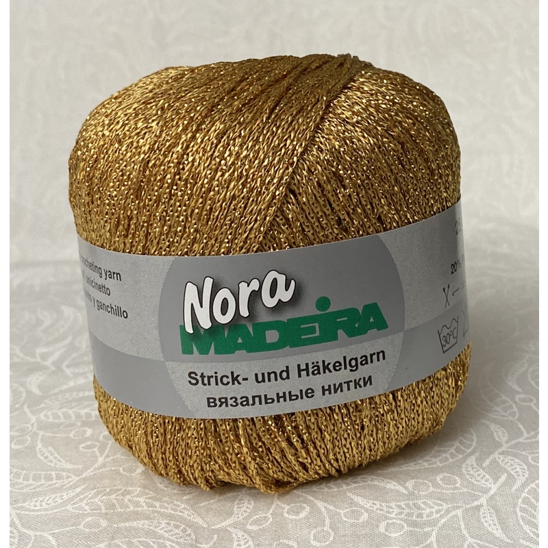 Madeira Metallised Nora Knitting & Crochet Yarn, 100m Colour 322 GOLD