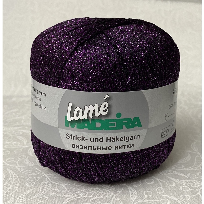 Madeira LAME Crochet & Knitting Yarn, 175m Colour 412 PETUNIA