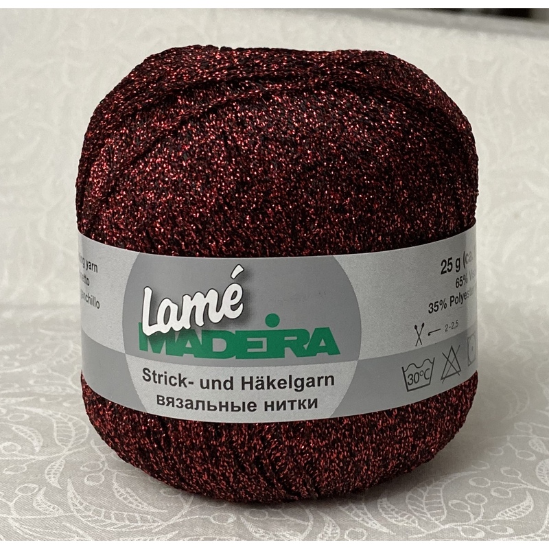 Madeira LAME Crochet & Knitting Yarn, 175m Colour 415 CAMELLIA
