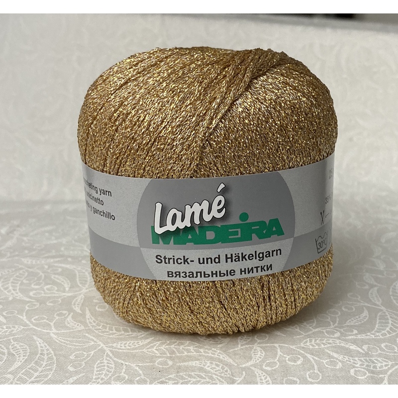 Madeira LAME Crochet & Knitting Yarn, 175m Colour 421 GOLD