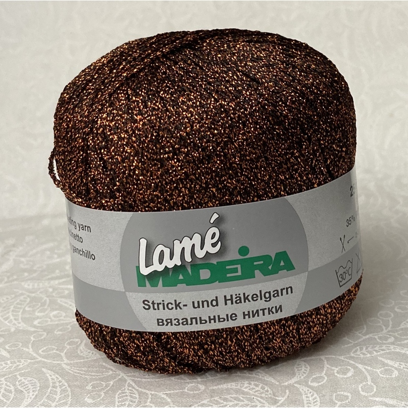 Madeira LAME Crochet & Knitting Yarn, 175m Colour 427 COPPER