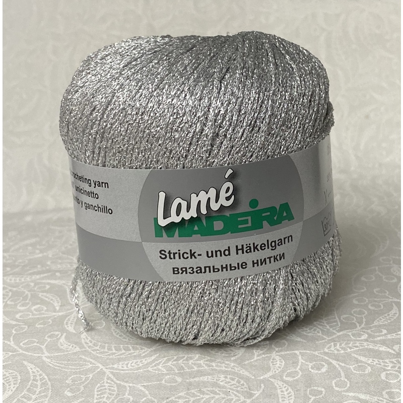 Madeira LAME Crochet & Knitting Yarn, 175m Colour 442 SILVER