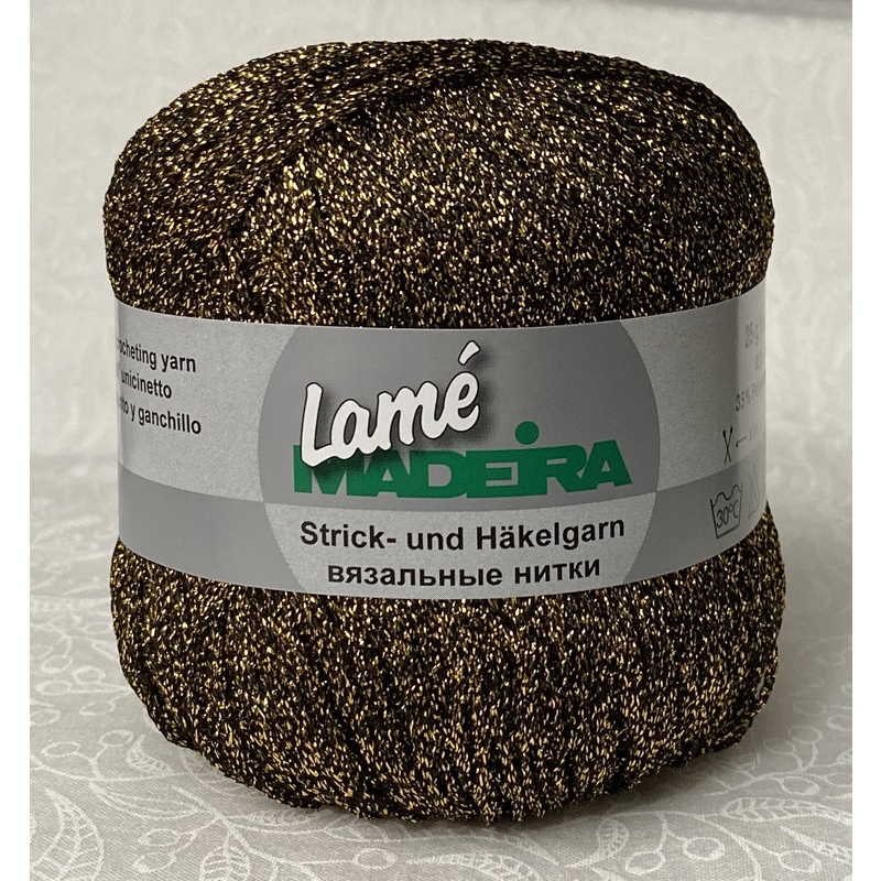 Madeira LAME Crochet & Knitting Yarn, 175m Colour 551 BLACK GOLD
