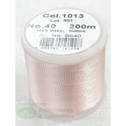 Madeira Rayon 40 #1013 PALE PINK 200m Machine Embroidery Thread