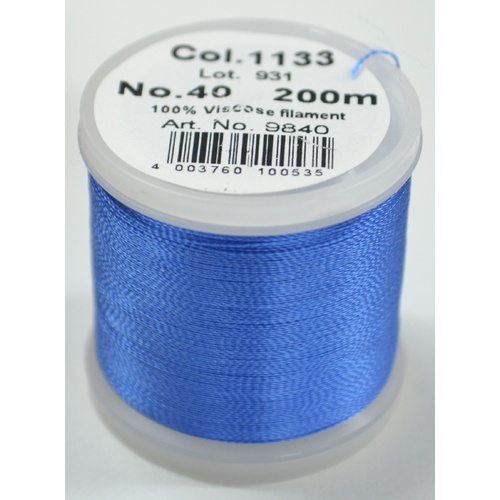 Madeira Rayon 40 #1133 BLUE 200m Machine Embroidery Thread