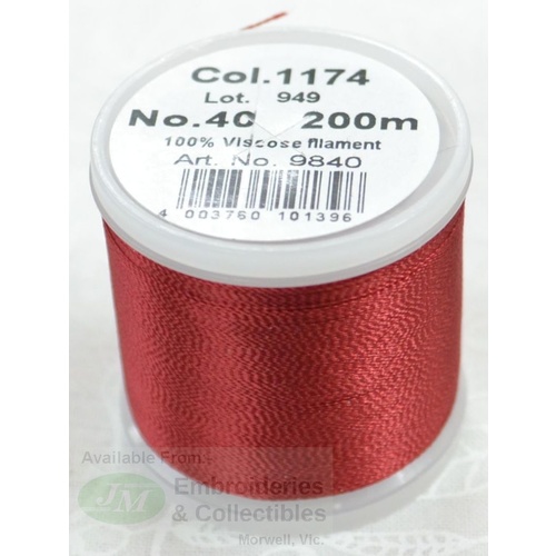 Madeira Rayon 40 #1174 MEDIUM MAPLE 200m Machine Embroidery Thread