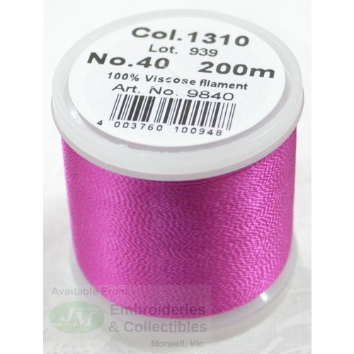 Madeira Rayon 40 #1310 MAGENTA 200m Machine Embroidery Thread
