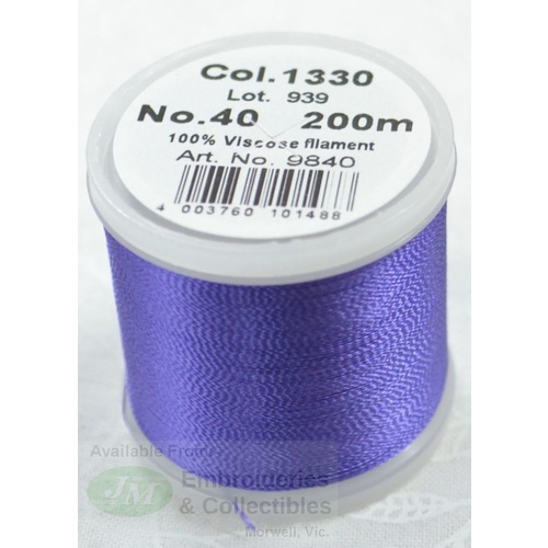 Madeira Rayon 40 #1330 DEEP HYACINTH 200m Machine Embroidery Thread