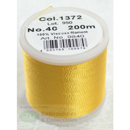 Madeira Rayon Embroidery Thread #1222 Pale Yellow