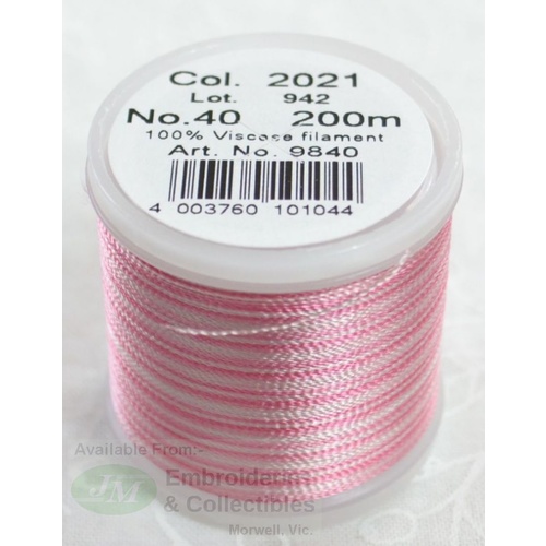 Madeira Rayon 40 OMBRE #2021 PINKS 200m Machine Embroidery Thread
