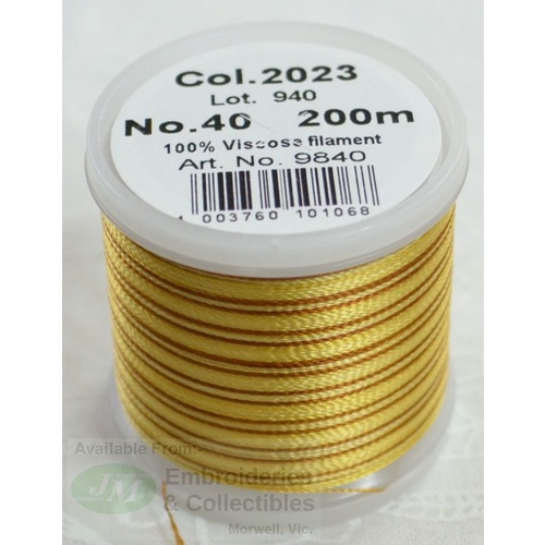Madeira Rayon 40 OMBRE #2023 BRIGHT BROWNS 200m Machine Embroidery Thread