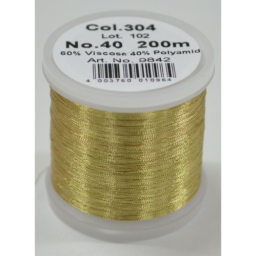 Madeira Metallic 40 #304 Gold Nugget 200m Machine Embroidery Thread