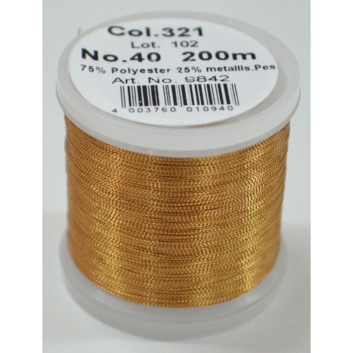 Madeira Metallic 40 #321 Rose Gold 200m Machine Embroidery Thread