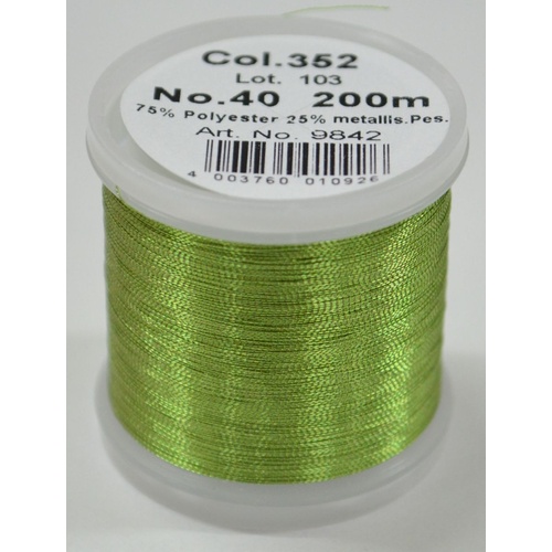 Madeira Metallic 40 #352 Malachite 200m Machine Embroidery Thread