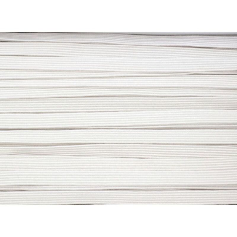 Premium Braided Elastic 6mm WHITE Per Metre (CELBH6)