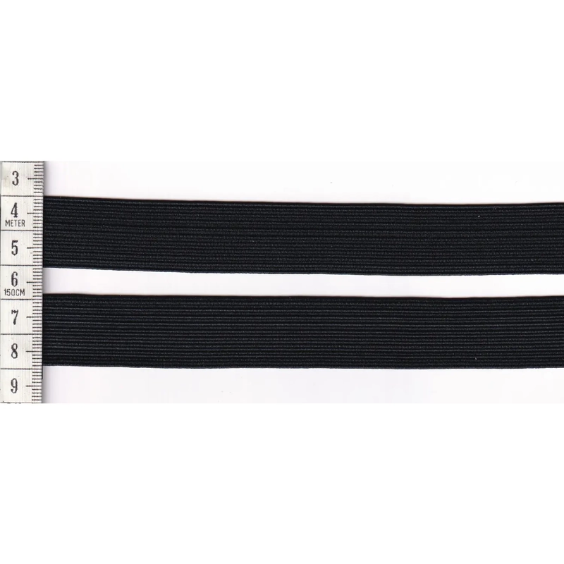 20mm BLACK Premium Braided Elastic Per Metre