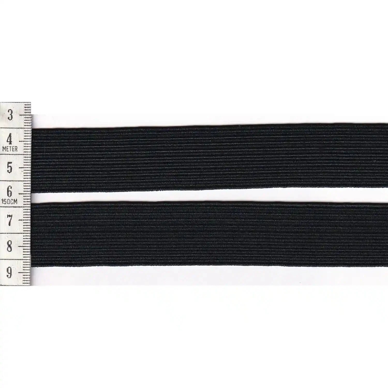25mm BLACK Premium Braided Elastic Per Metre
