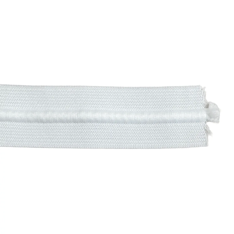 Draw Cord Elastic 38mm White/White Cord, PER METRE, Quality Corded Elastic