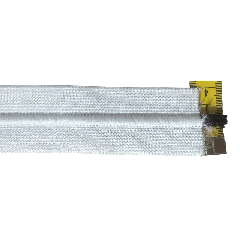 Draw Cord Elastic 38mm White/BLACK Cord, PER METRE, Quality Corded Elastic
