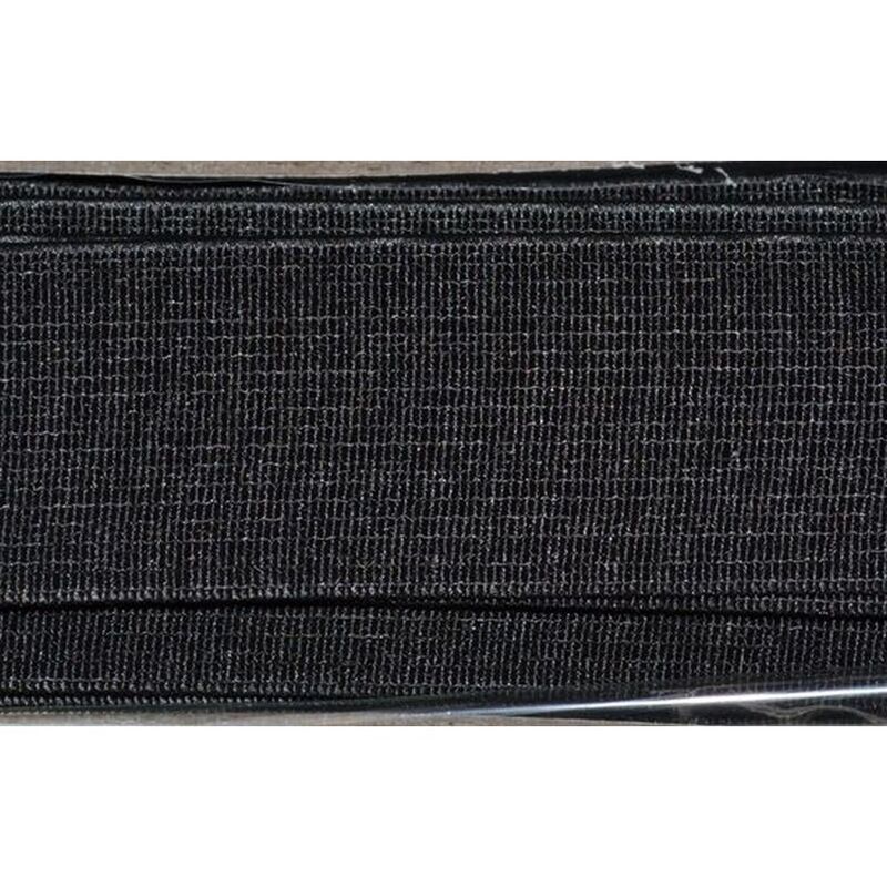 BLACK 38mm Heavy Woven High Density Non-Roll Elastic, Priced Per Metre