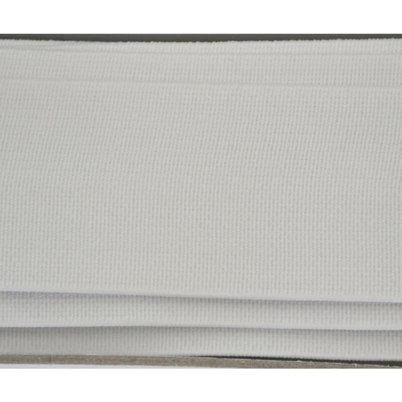 WHITE 38mm Heavy Woven High Density Non-Roll Elastic, Priced Per Metre