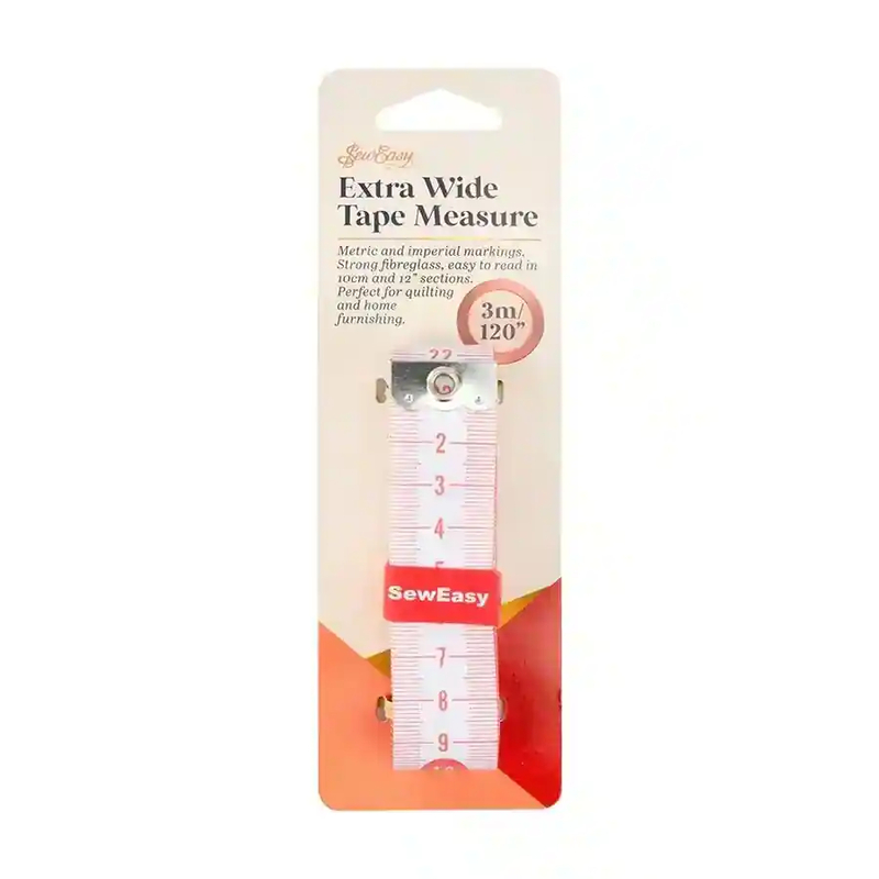Sew Easy Quilters Tape Measure, Extra Long, Extra Wide, 120" / 300cm, Ideal For Quilting