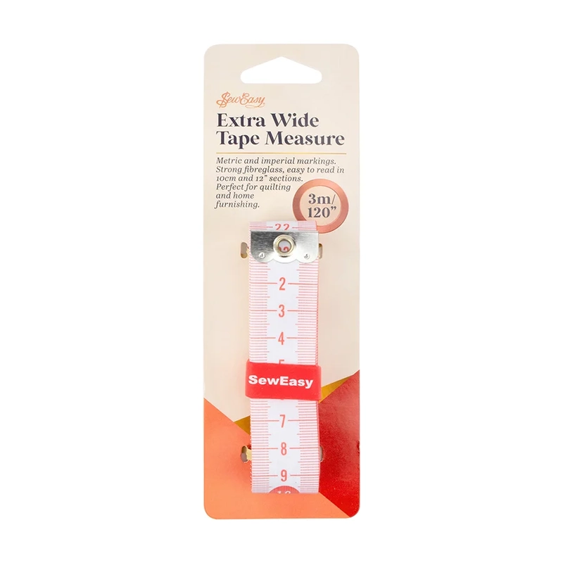 Sew Easy Quilters Tape Measure, Extra Long, Extra Wide, 120" / 300cm, Ideal For Quilting