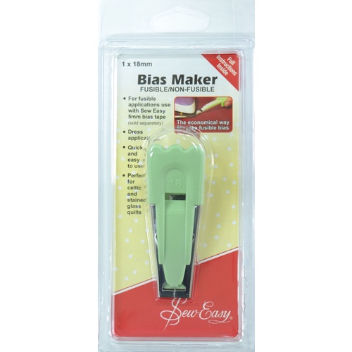 Sew Easy Fusible / Non-Fusible Bias Maker 18mm, Instructions Included