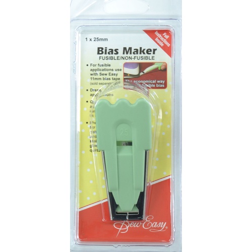 Sew Easy Fusible / Non-Fusible Bias Maker 25mm, Instructions Included