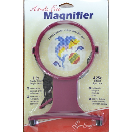 Sew Easy Hands Free 1.5x (4.25x Spot) Magnifier, 105mm Lens, Essential For Craft