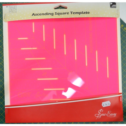 Sew Easy Ascending Square Template, Create Squares, Triangles, etc