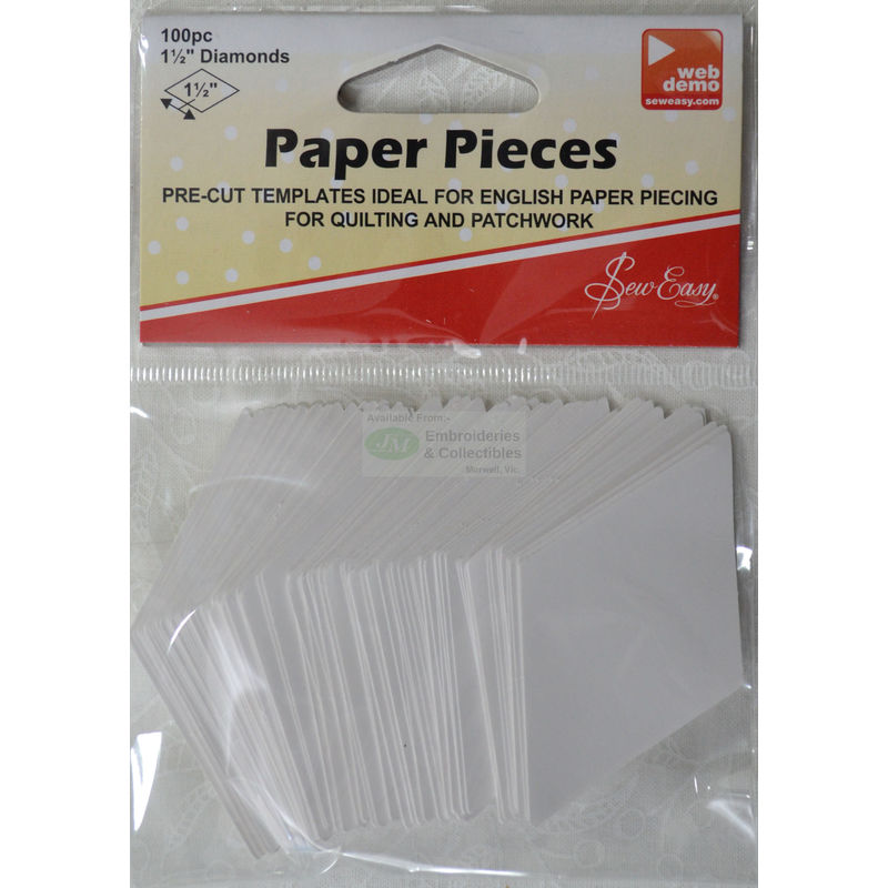 Sew easy Paper Diamond Pieces 1 1/2", Packet of 100