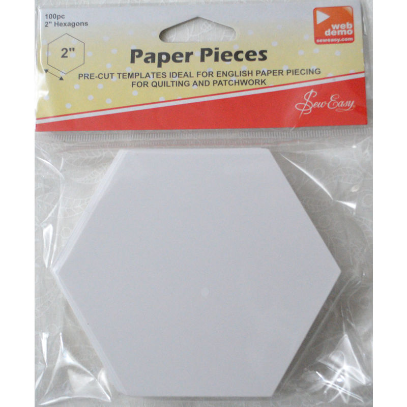 Sew Easy Paper Hexagon Pieces 2", Packet of 100