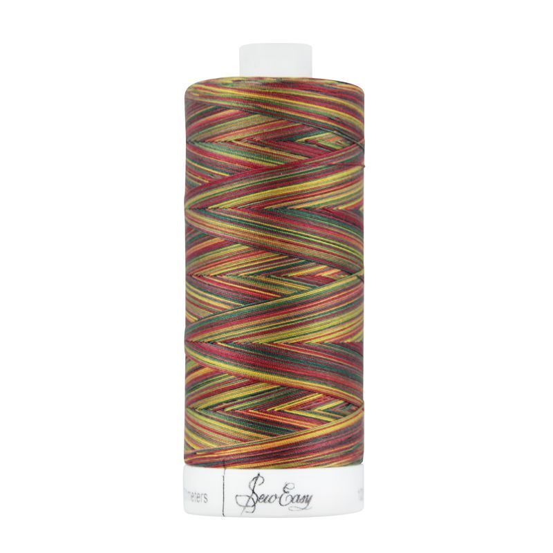 Sew Easy 50/3 Variegated Quilting Thread, #4262, 732m (800yd), 100% Premium Pima Cotton