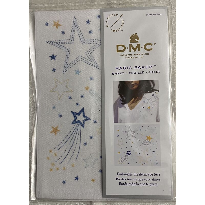 DMC Magic Paper Stars Collection Water Soluble Sticker, Stick, Stitch, Wash