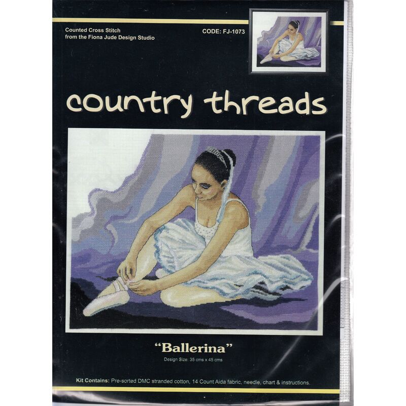 BALLERINA Country Threads Cross Stitch Kit, 35 x 45cm, FJ-1073