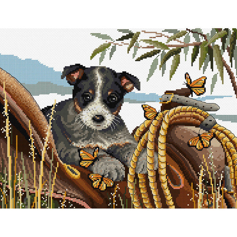 Country Threads SADDLE UP BLUEY Counted Cross Stitch Kit, 26 x 34cm, FJ-1087
