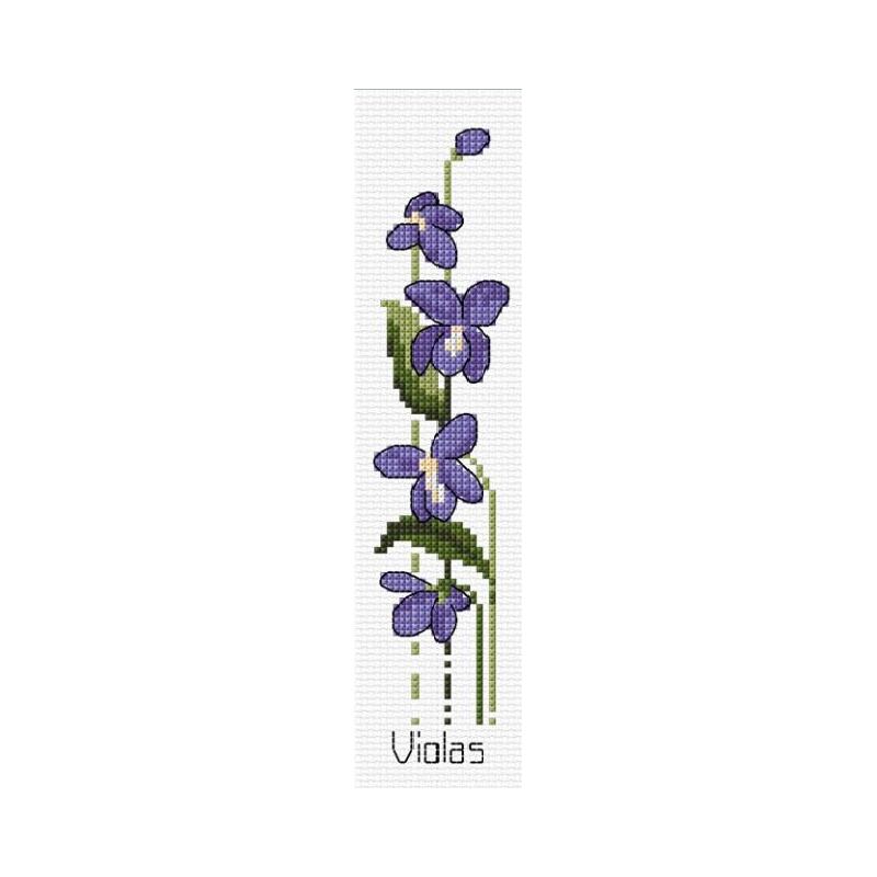 Country Threads VIOLAS Bookmark Counted Cross Stitch Kit 4cm x 20cm FJ.1015
