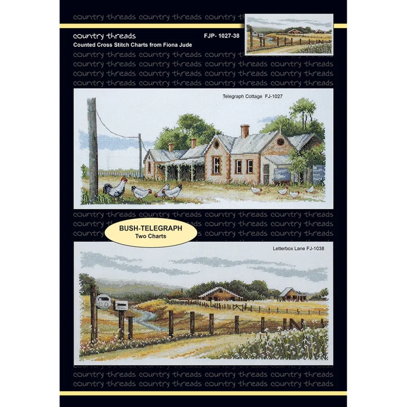 Bush Telegraph Cross Stitch Chart by Country Threads FJP-1027-38